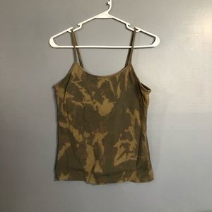 Green tie-dye tank top